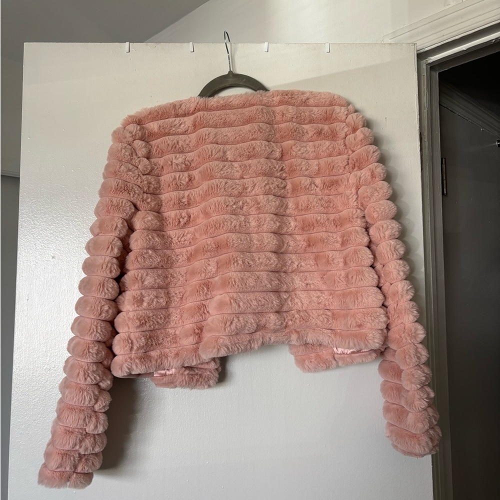 Nina Leonard Blush Teddy Jacket - Picture 3 of 3